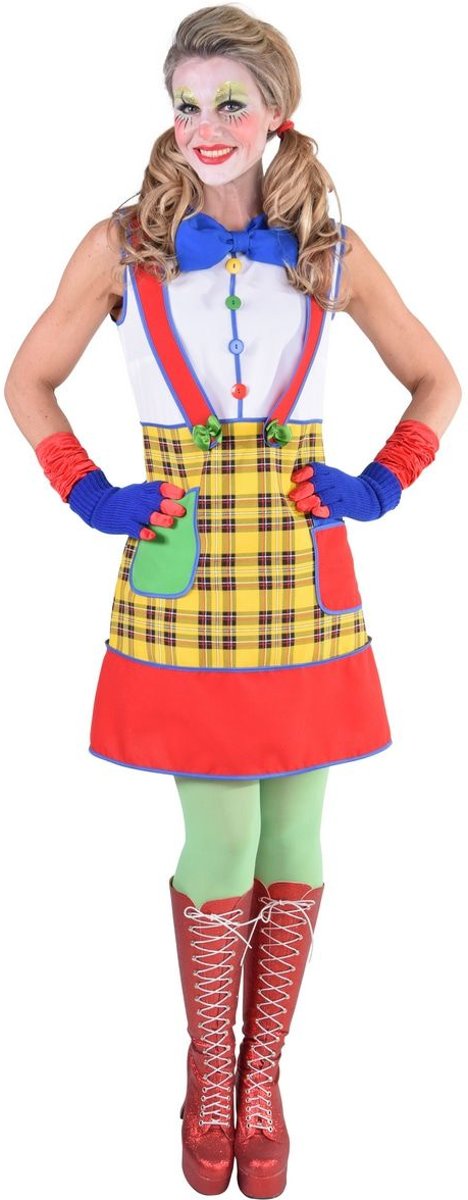 Clown & Nar Kostuum | Olijke Clown Pippi | Vrouw | Extra Small | Carnaval kostuum | Verkleedkleding